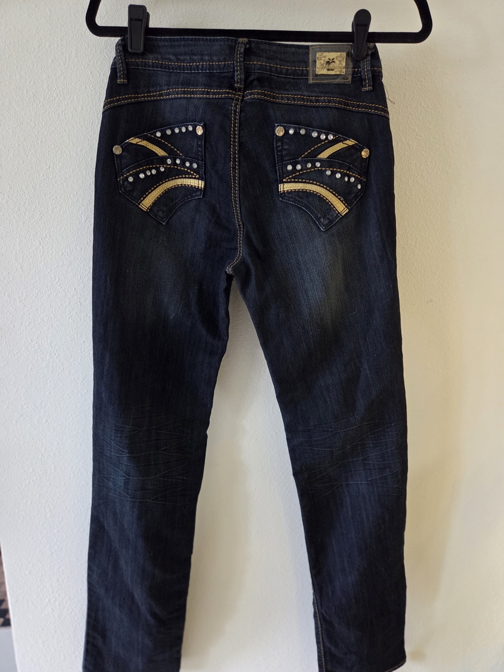 Apple Bottoms Vintage Y2k Dark Indigo Straight Leg Jeans 5/6 - Picture 12 of 14